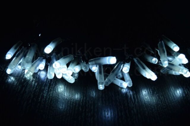 AC100V　LEDオートフェードストリング(ストレート) 、プロ仕様(V4)、50球、ピッチ40cm、黒コード、ホワイト