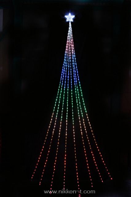 LEDナイアガラライト レインボー510球 長さ5m (ホワイトトゥインクル