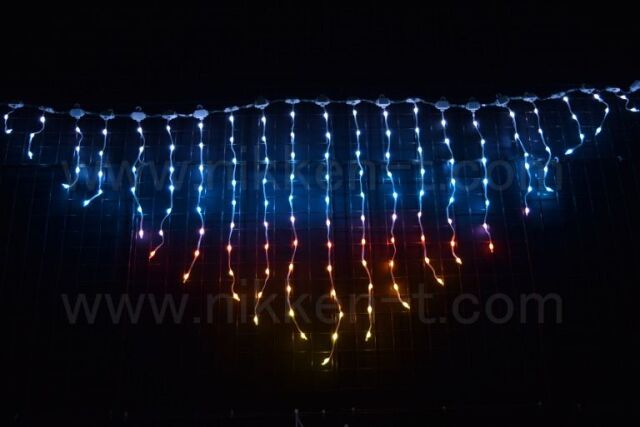 LEDエレクトリカルカーテンライト(フラッグ)　リモコン付 RGB