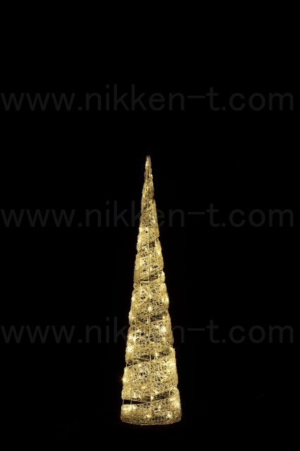 LEDスパイラルコーンツリー150cm ゴールド　