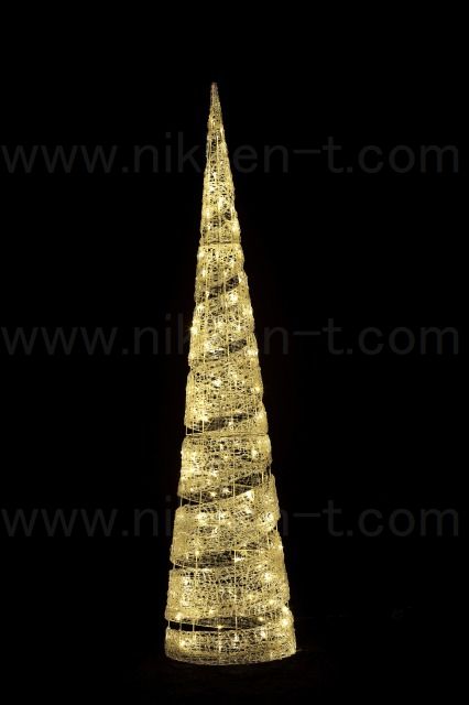 LEDスパイラルコーンツリー210cm ゴールド　