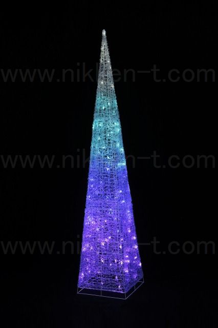 LEDクリスタルツリー210cm ブルーグラデーション　