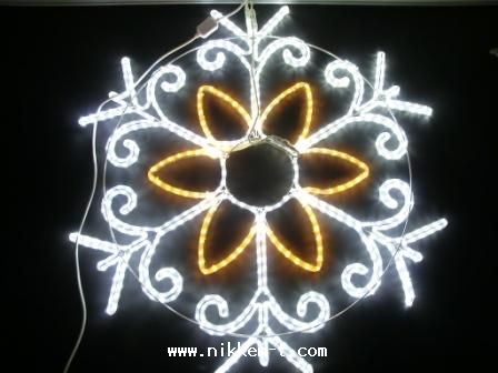 W100cm×H100cm　ＬＥＤ　ＢＩＧフラワーフレーク　0１0　ホワイト＆シャンパンゴールド　送料別途要