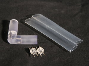 10mm、2芯、ロープ(チューブ)ライト、L型コネクタ、固定タイプ