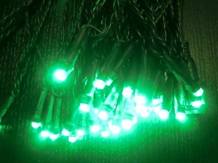 ※電源別売り　2芯LEDストリングライト　グリーン　