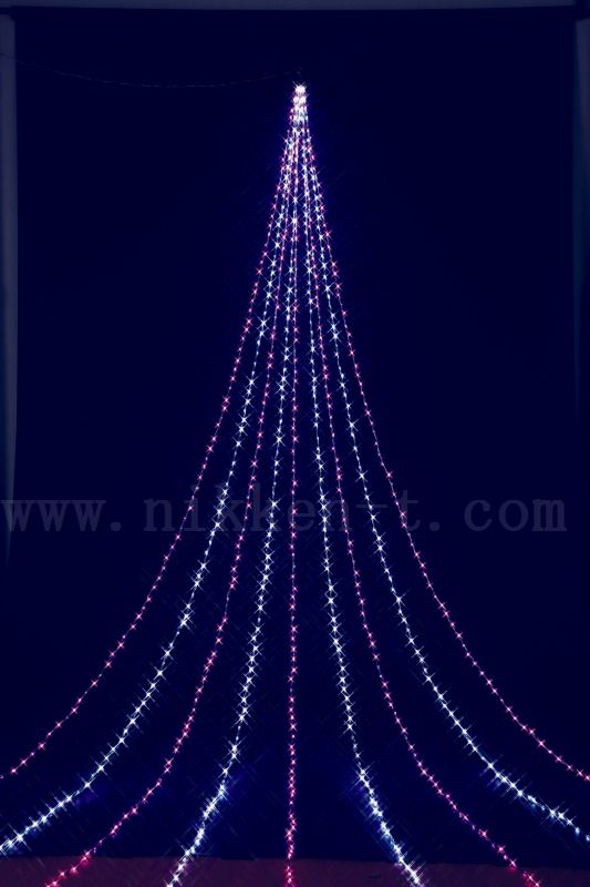 長さ10M　ニューピンクホワイトLEDドレープライト　防滴仕様