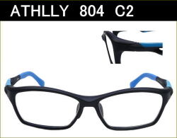 送料無料　【ATHLLY Sports】　A804　C2　マットブラック／ブルー　度付き眼鏡レンズ付きセット
