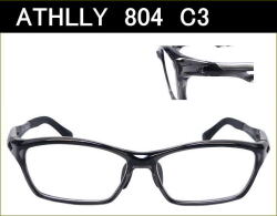 送料無料　【ATHLLY Sports】　A804　C3　クリアブラック　度付き眼鏡レンズ付きセット