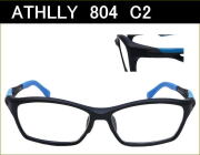 送料無料　【ATHLLY Sports】　A804　C2　マットブラック／ブルー　度付き眼鏡レンズ付きセット