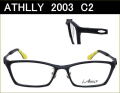 送料無料　【ATHLLY Sports】　2003　C2　マットブラック／イエロー　度付き眼鏡レンズ付きセット