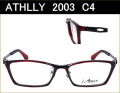 送料無料　【ATHLLY Sports】　2003　C4　ダークレッド／ブラック　度付き眼鏡レンズ付きセット
