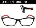 送料無料　【ATHLLY Sports】　A804　C1　ブラック／レッド　度付き眼鏡レンズ付きセット