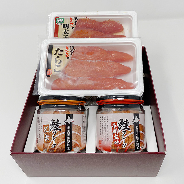 鮭 小林商店 魚卵・鮭フレークセット（たらこ・明太子・鮭フレーク