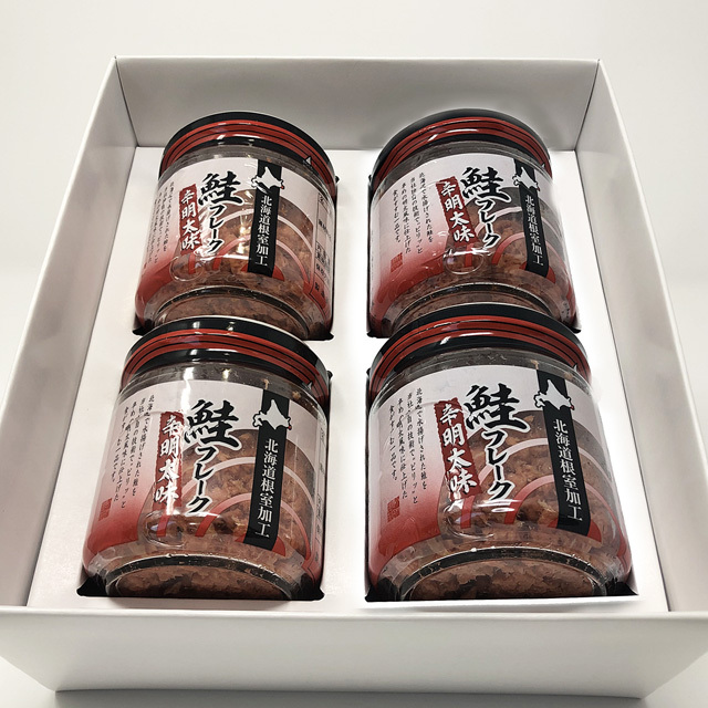 小林商店 鮭フレーク辛子明太味80g×4瓶セット 化粧箱