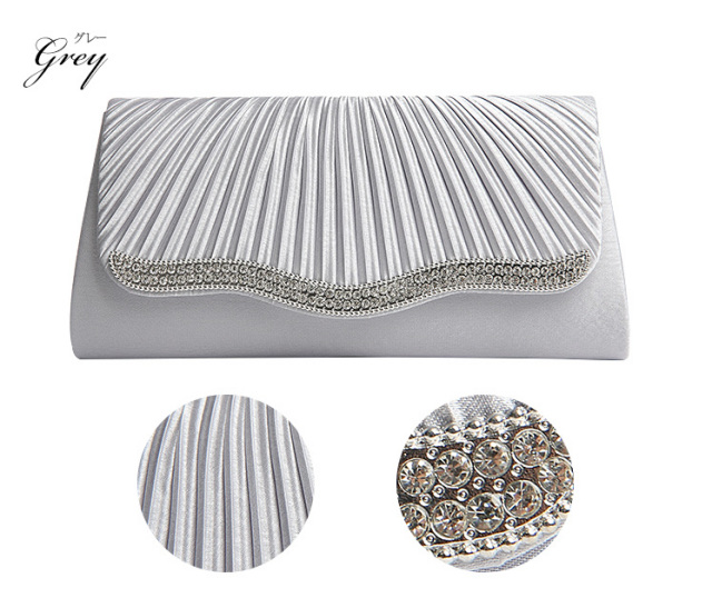 パーティやお呼ばれに！サテン＆ラインストーン3wayバッグ BG-C5699