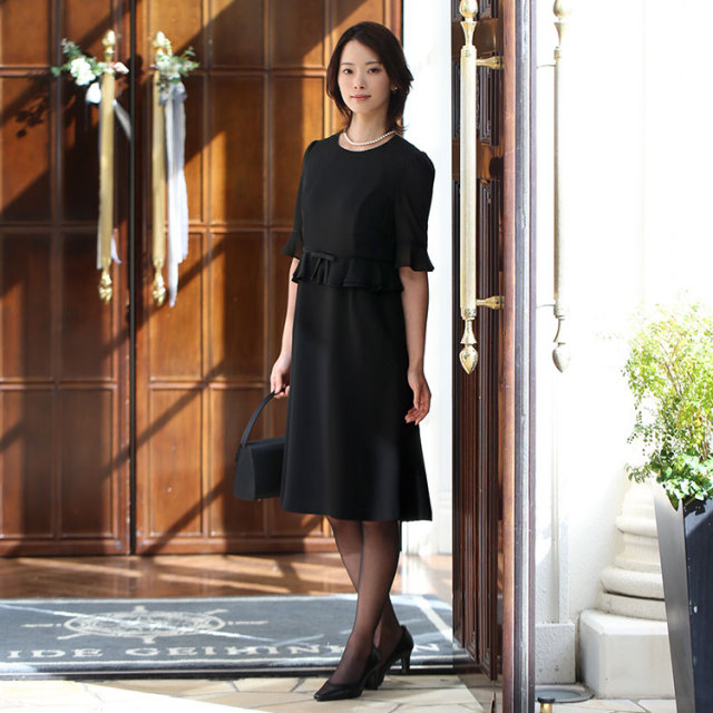 ブラックフォーマル レディース 喪服 礼服 日本製生地 ロング丈 大きいサイズ ワンピース アンサンブル 黒 ブラック フォーマル スーツ 葬式 お通夜 冠婚葬祭 40代 50代 Cd 005 送料無料 フォーマルshop Nina S ニナーズ