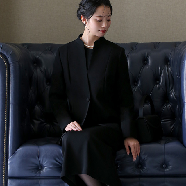 喪服 ブラックフォーマル レディース 日本製 礼服 ロング丈 大きい