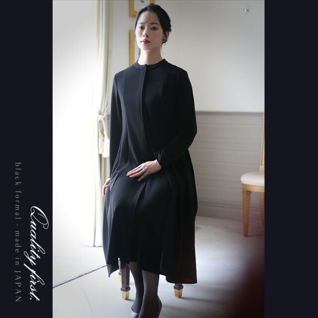 喪服 ブラックフォーマル レディース ワンピース 日本製 礼服 ロング丈