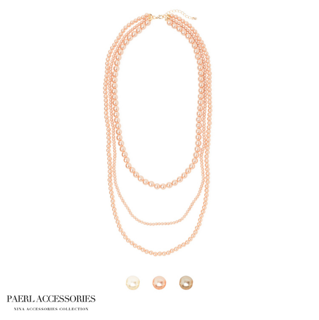 ネックレス アクセサリー パーティー パーティ カジュアル 結婚式 披露宴 二次会 お呼ばれ 食事会 謝恩会 レディース パール リボン 3連 トリプル ロング 20代 30代 40代 N-472 ゆうパケット対応