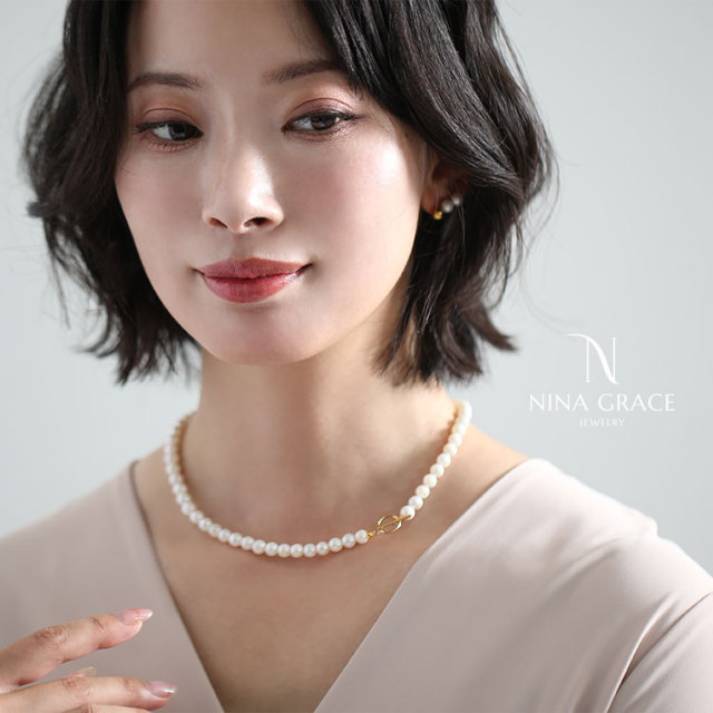 N394アコヤ真珠 SVパールネックレス 5.0～6.0㎜ 本真珠 国産あこや あこや真珠 ネックレス 6.0-6.5mm 14KGF K14 マンテル アコヤ