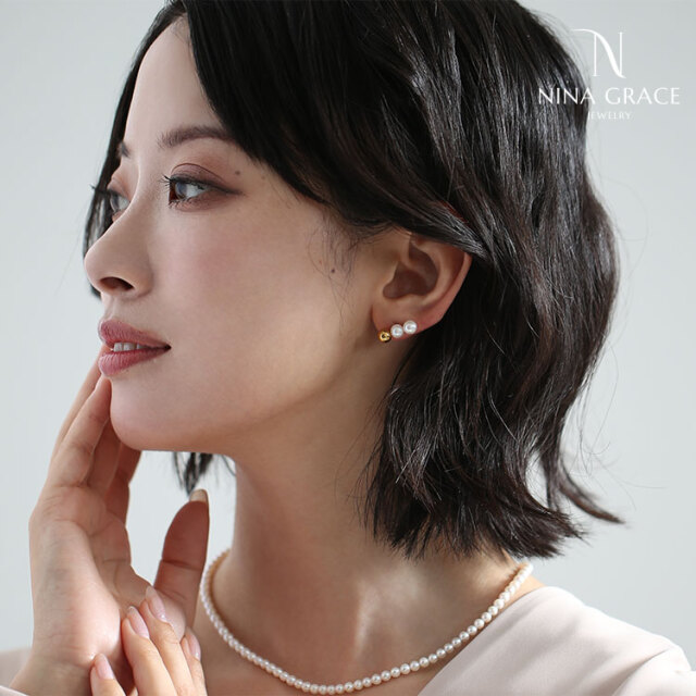 あこや真珠 ピアス 5.5-6.0mm 金属アレルギー サージカルステンレス