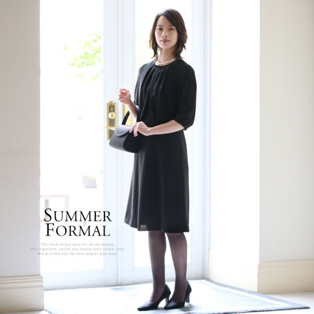 ブラックフォーマル 夏用 レディース 喪服 礼服 洗える 大きいサイズ  