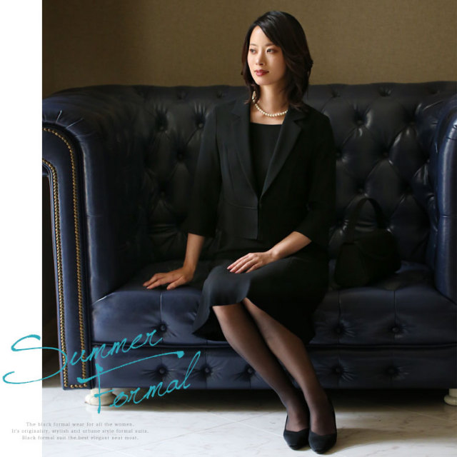 ブラックフォーマル 夏用 レディース 喪服 礼服 洗える ロング丈