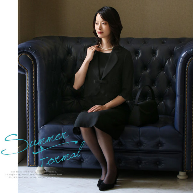 ブラックフォーマル 夏用 レディース 喪服 礼服 ロング丈 洗える