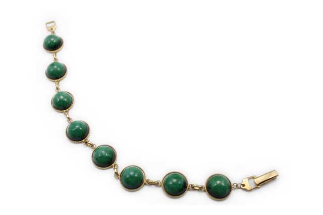 有田焼8連ブレスレット 釉薬グリーン