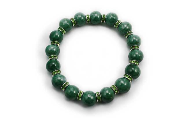 有田焼磁器玉ブレスレット 釉薬グリーン