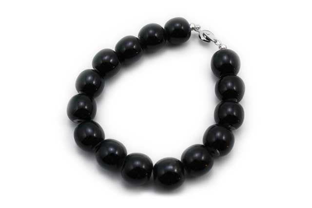 有田焼磁器玉ブレスレットm ブラック
