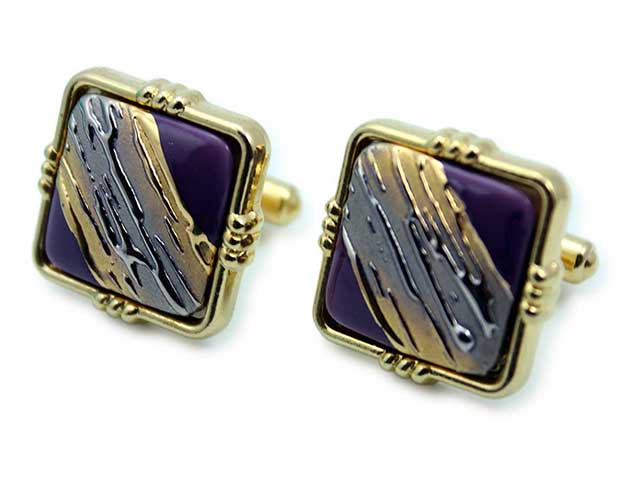 有田焼カフスボタン 流星マロン 角型