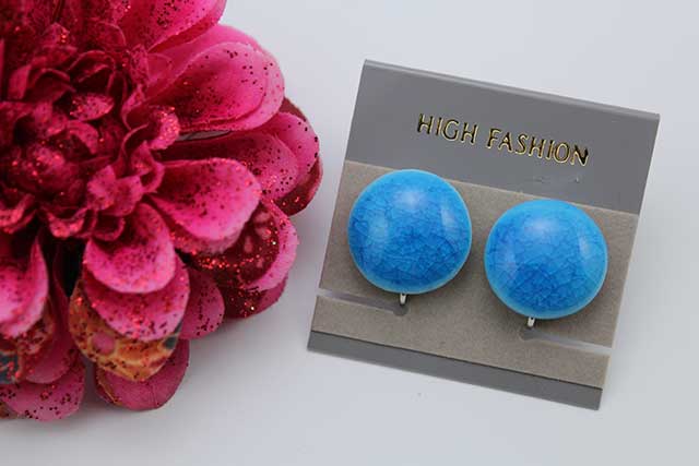 有田焼イヤリング スカイブルー