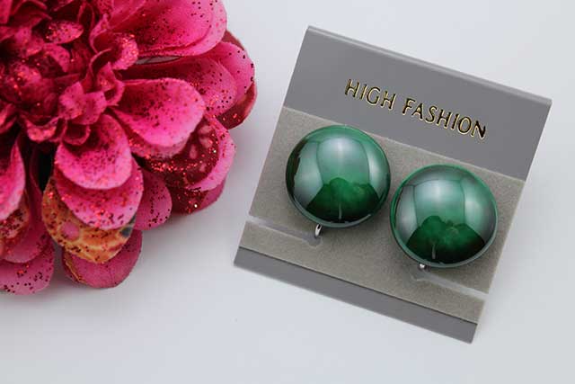 有田焼イヤリング グリーン