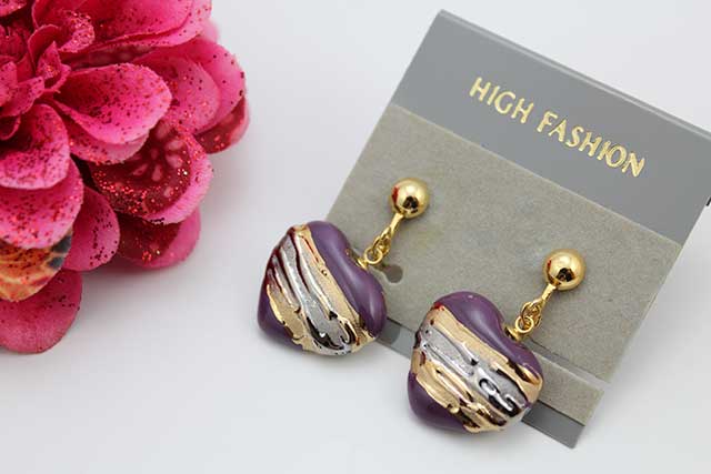 有田焼イヤリング ハート 流星マロン