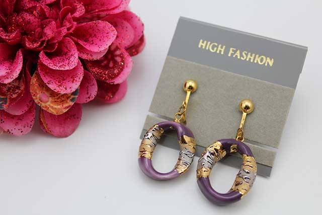 有田焼イヤリング ひねり 流星マロン