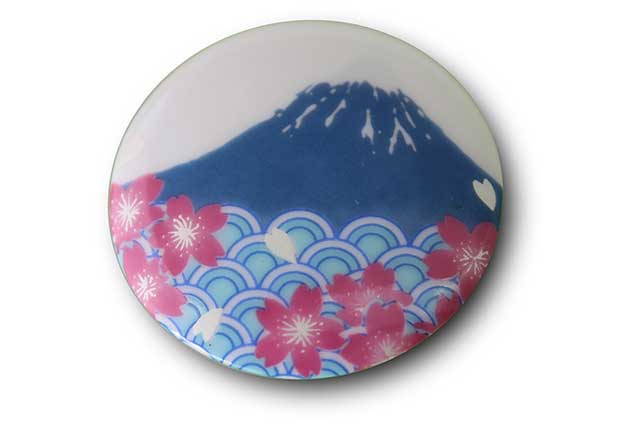 有田焼富士山マグネット 赤富士松