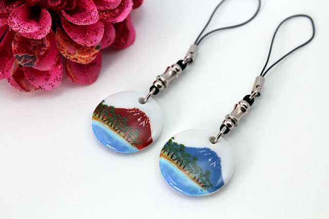 有田焼富士山ストラップ 富士山松