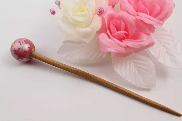 有田焼かんざし ピンク銀桜