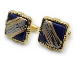 有田焼カフスボタン 流星ブルー 角型