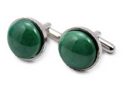 有田焼カフスボタン グリーン 丸型