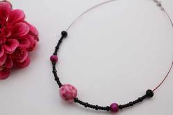 有田焼磁器玉天然石ペンダント(Arvo) ピンク桜紋様タイガーアイ