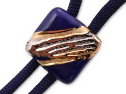 有田焼ループタイ 流星ブルー 角