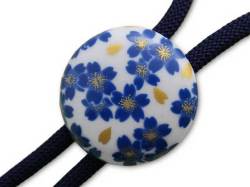 有田焼ループタイ ブルー桜 丸