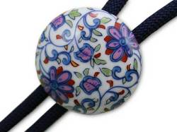 有田焼ループタイ 花唐草 丸