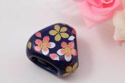 有田焼スカーフ留 るり桜吹雪（赤）