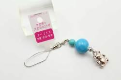 有田焼と天然石のコラボストラップ(チャーム付) ALVOシリーズ スカイブルー+ターコイズ