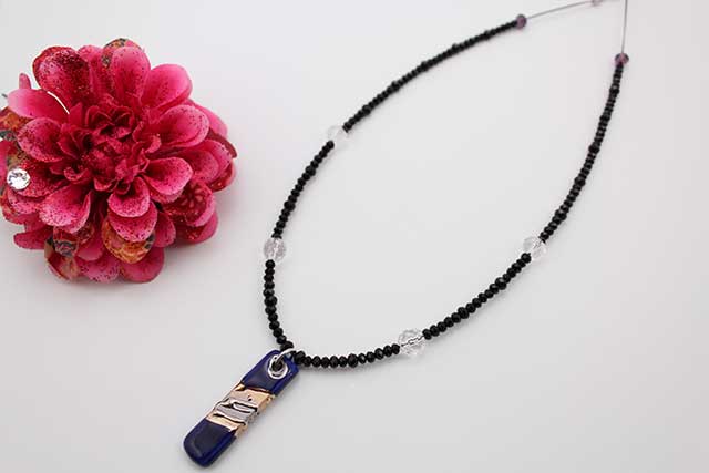 有田焼バー天然石ペンダント(Arvo) 流星ブルー水晶