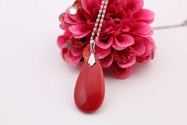 有田焼両面ペンダント 小  赤