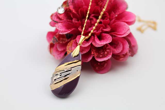 有田焼両面ペンダント 小  流星マロン